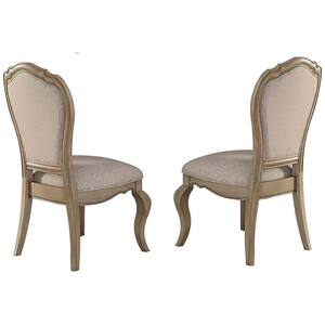 Chelmsford Beige Fabric and Antique Taupe Tufted Side Chair (Set of 2)
