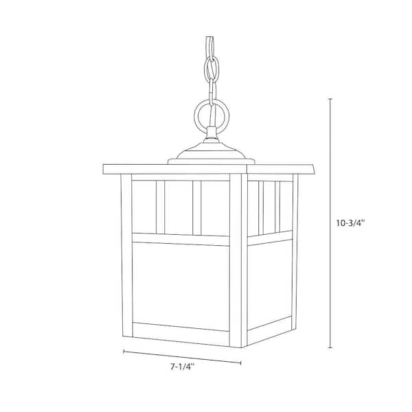 Mission 1-Light Bronze Outdoor Lantern Pendant Honey Glass