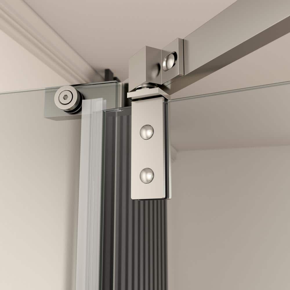 Chrome Semi Frameless Neo-Angle Pivot Shower Door with Clear Glass