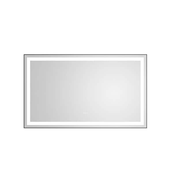 Unbranded 60 in. W x 36 in. H Rectangular Aluminum Framed LED Wall Mount Anti-Fog Modern Decorative Bathroom Vanity Mirror