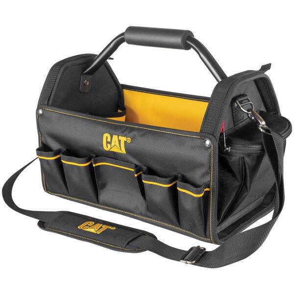 Cat 17 In 15 Pocket Pro Tool Tote In Black 980208n The Home Depot
