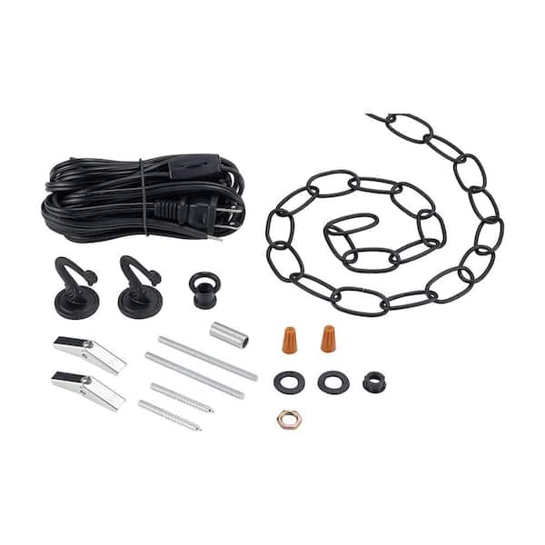 18 ft. Matte Black Swag Light Kit for Hanging Light Fixtures