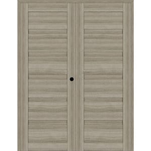 Louver 48 in. x 95.25 in. Left Active Shambor Wood Composite Double Prehung Interior Door