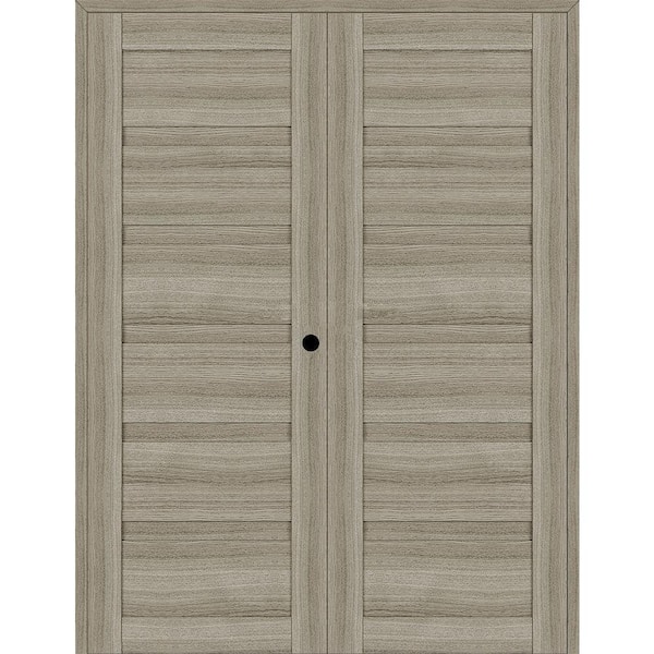 Belldinni Louver 48 in. x 95.25 in. Left Active Shambor Wood Composite Double Prehung Interior Door