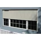 Desert Sand Cordless Light Filtering Fade Resistant Vinyl Horizontal Exterior Roll-Up Shade 138 in. W x 84 in. L