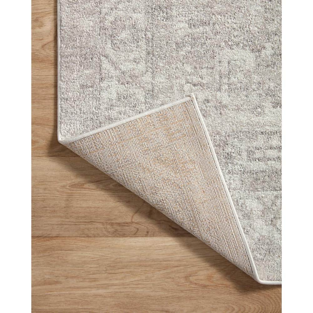 Odette Silver and Ivory 6'-7" x 9'-6" Polyester Area Rug