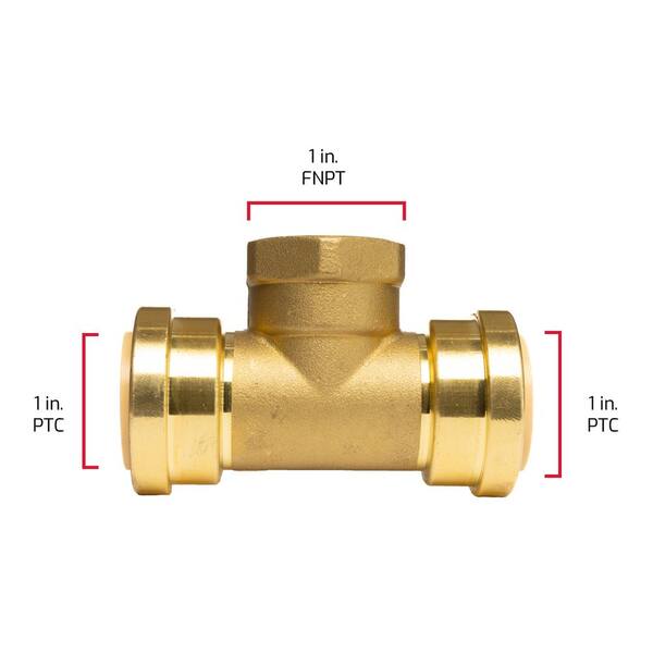 Lead Free Plumbing Tee Fitting 1 Inch Fitting – Push-to-Connect X FNPT ...