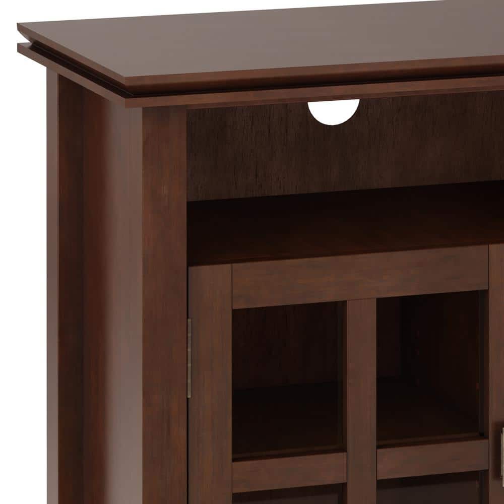 Russet Brown Solid Wood 48" TV Media Stand with Cabinets