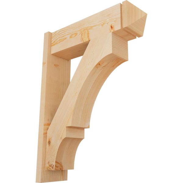 Ekena Millwork 8 in. x 34 in. x 26 in. Douglas Fir Balboa Arts and Crafts Smooth Outlooker