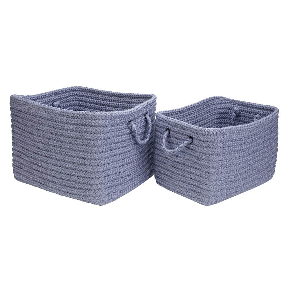 Modern Mudroom Polypropylene Storage in Violet (Set of 2)