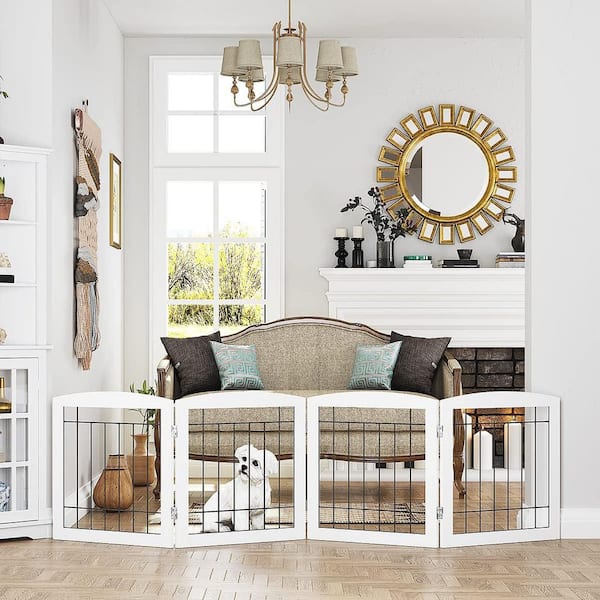 KIWDZFU Freestanding Foldable Indoor Dog Gate for Doorways and