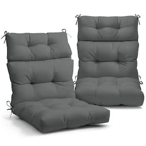 46 in. L x 22 in. W x 4 in. H Outdoor/Indoor High Back Patio Chair Cushion, Set of 2, Gray