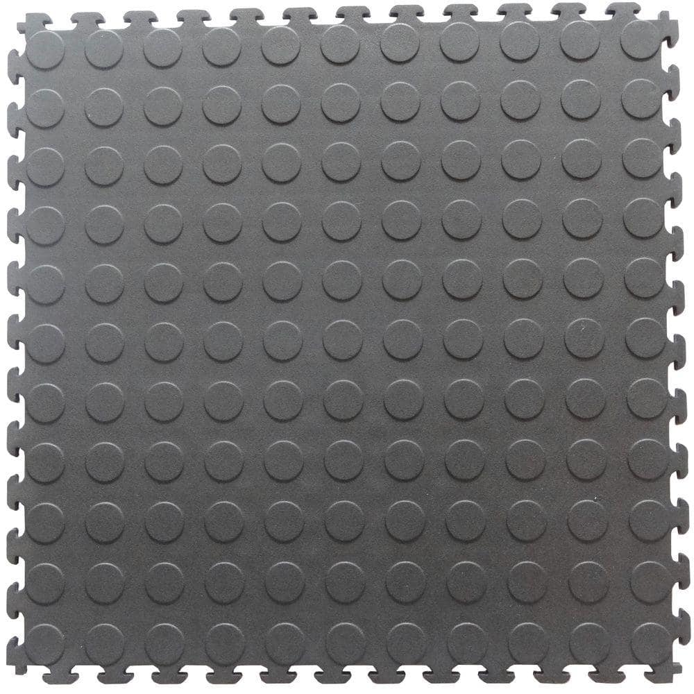 Husky Gray 18 x 18 x 2.1 Thick PVC Exercise/Gym Flooring Tiles (6