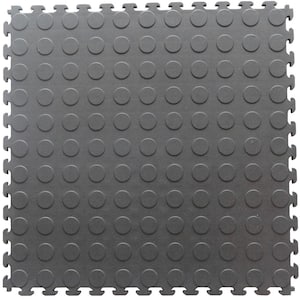 Multi-Purpose 18.3 in. x 18.3 in. Dove Gray PVC Garage Flooring Tile with Raised Coin Pattern (6-Pieces)