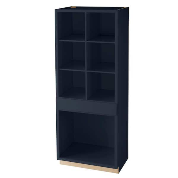 Avondale 36 in. W x 24 in. D x 96 in. H Ready to Assemble Plywood Shaker Open Pantry Kitchen Cabinet in Ink Blue
