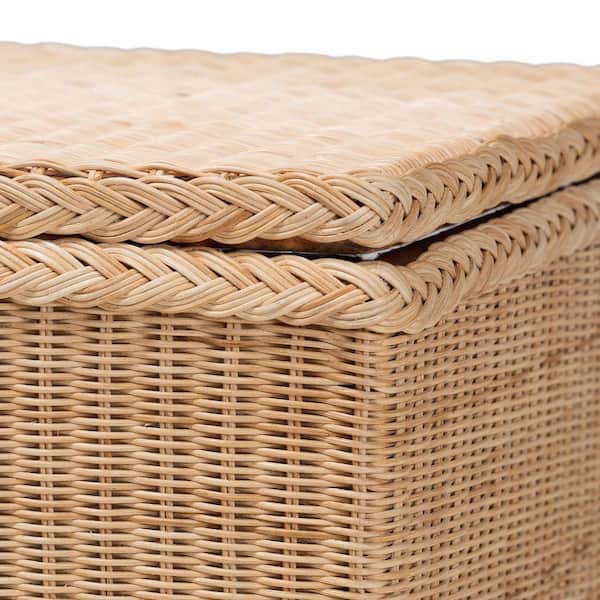 bali & pari Caden Natural Rattan Ottoman 259-14271-HD - The Home Depot