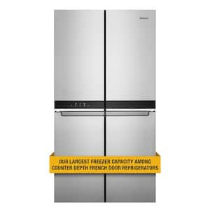 36 in. 19.4 cu. ft. 4-Door French Door Refrigerator in Fingerprint Resistant Stainless Steel, Counter Depth