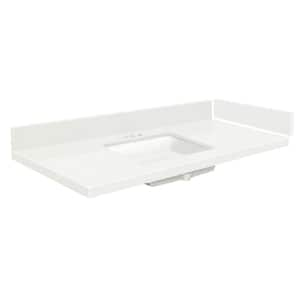 27.75 in. W x 22.25 in. D Quartz Vanity Top in Natural White with 4 in. Centerset