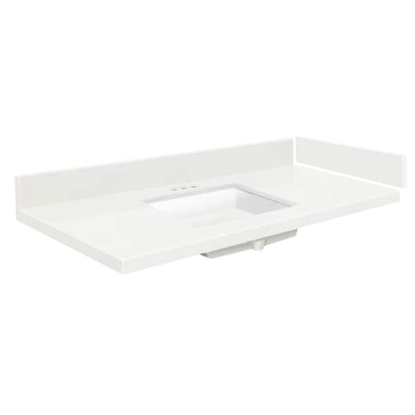 Transolid 30.75 in. W x 22.25 in. D Quartz Vanity Top in Natural White with 4 in. Centerset