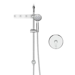 Shower Series 6-Spray Multi-Function Deluxe Wall Bar Shower Kit with Storage Hook in Chrome (Valve Included)