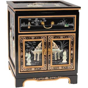 20 in. W Black Lacquer End Table