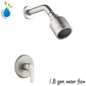 Single-Handle 1-Spray 1.5GPM High Pressure Shower Faucet with Valve in Brushed Nickel (Valve Included)