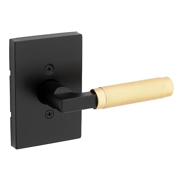 Kwikset Prava Matte Black/Satin Brass Half Dummy Door Handle
