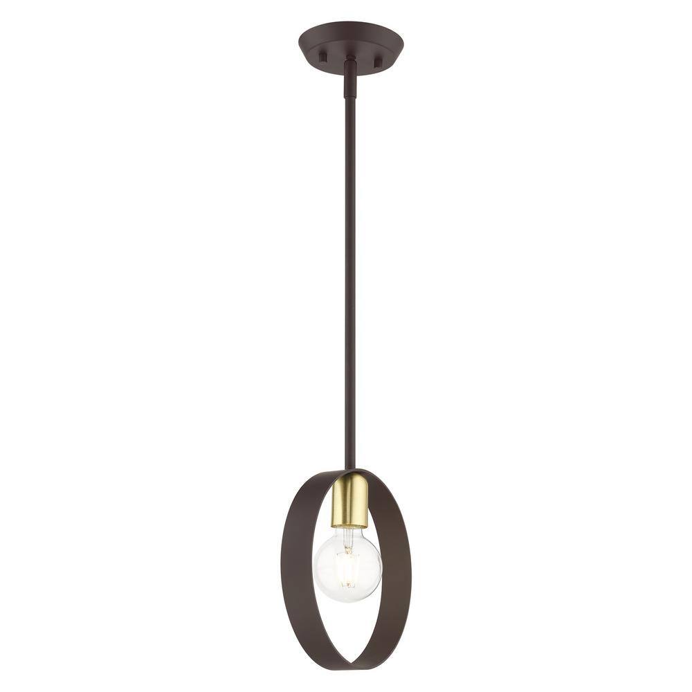 Modesto Mini Bronze and Satin Brass LED Pendant Light