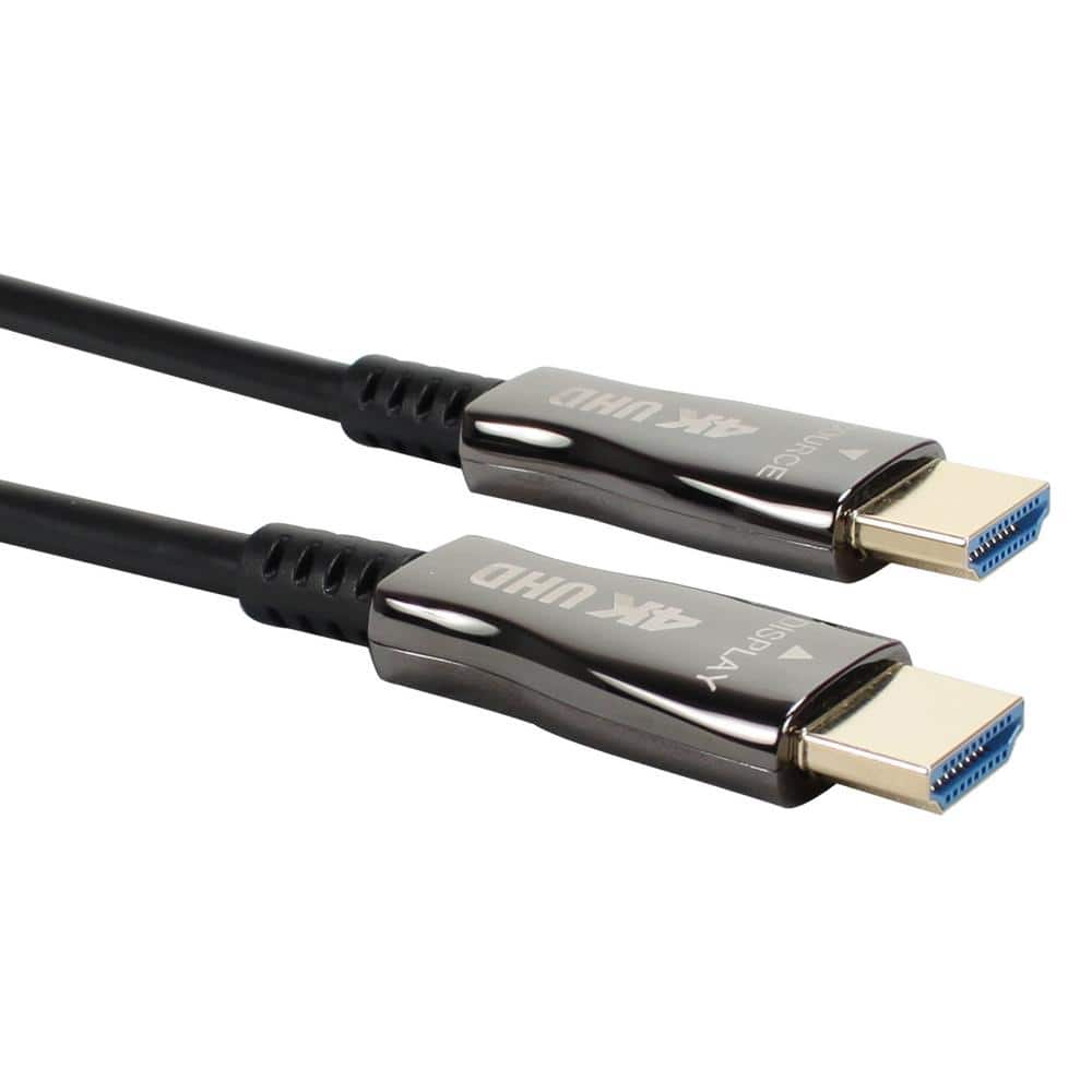 Definition Tangle Onkel eller Mister QVS 49 ft. Active Ethernet Gold Plated UltraHD 4K/60Hz 18Gbps Slim HDMI  Cable - Black HF-15M - The Home Depot