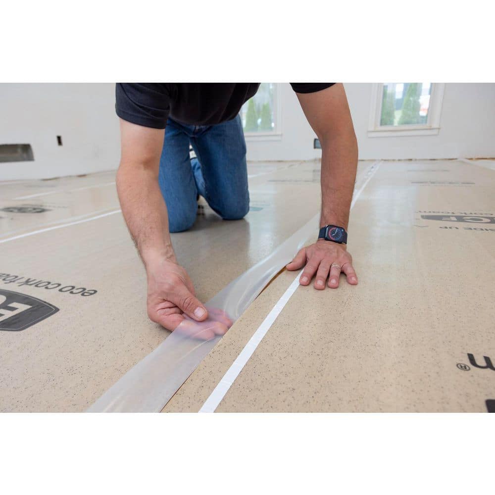 Eco Cork Foam 75 sq. ft. 3 ft. x 25 ft. x 3.2 mm Waterproof Premium Plus 10-in-1 Underlayment - Vinyl Plank, Laminate, Engineered Wood