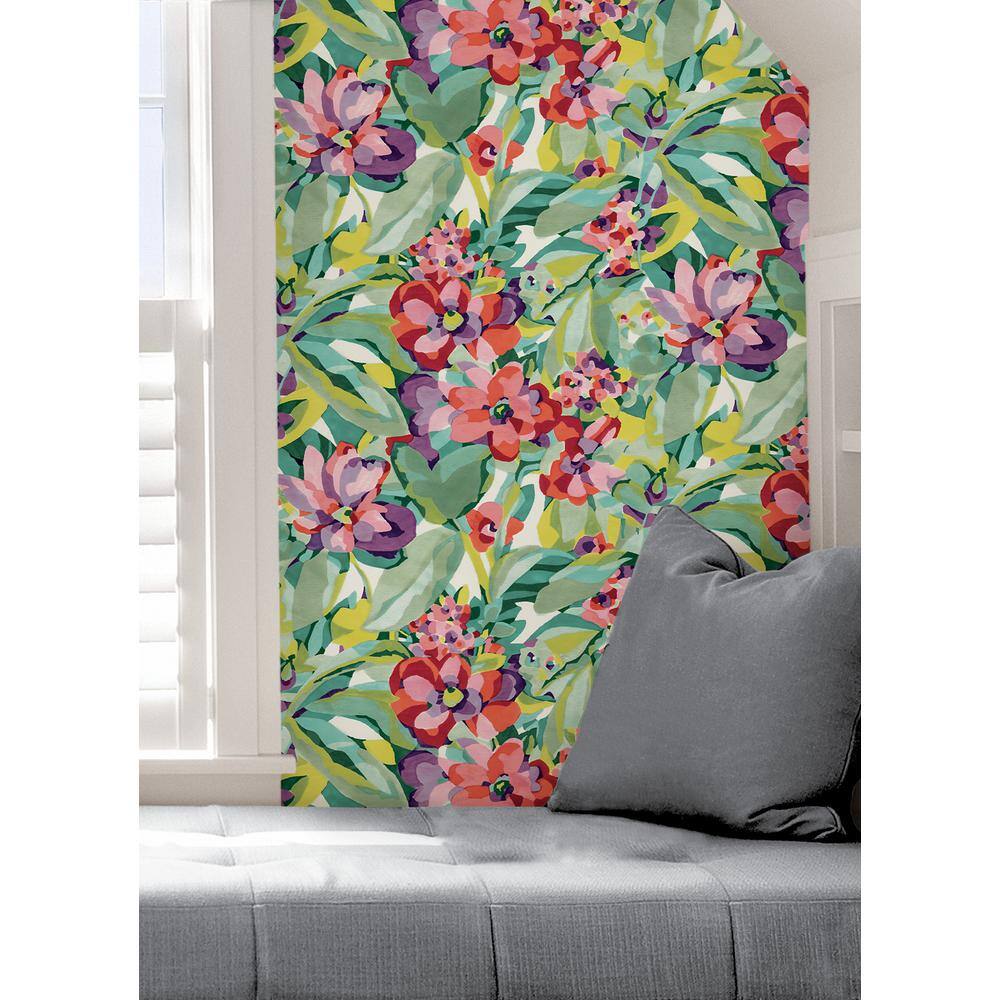Multicolor Vinyl Floral Peel and Stick Wallpaper Roll