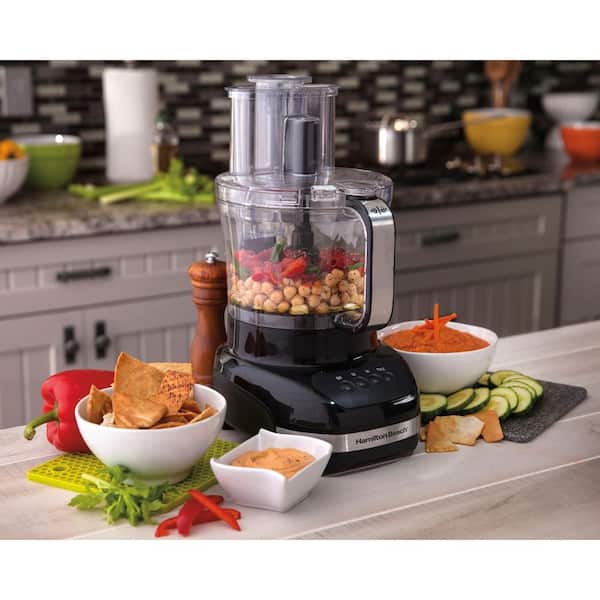 Hamilton Beach Big Mouth Duo Plus 12 Cup Food Processor & Vegetable Chopper  with Additional Mini 4 Cup Bowl, Black (70580)