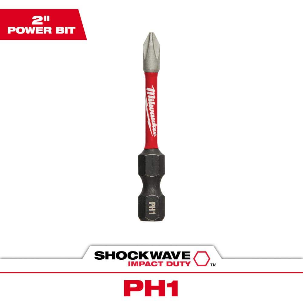 SHOCKWAVE Impact Duty 2 in. Phillips #1 Alloy Steel Screw Driver Bit (1-Pack)