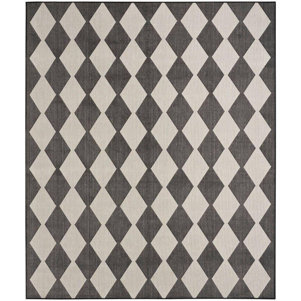 Positano Black and White Diamond 8' x 10' Outdoor Rug