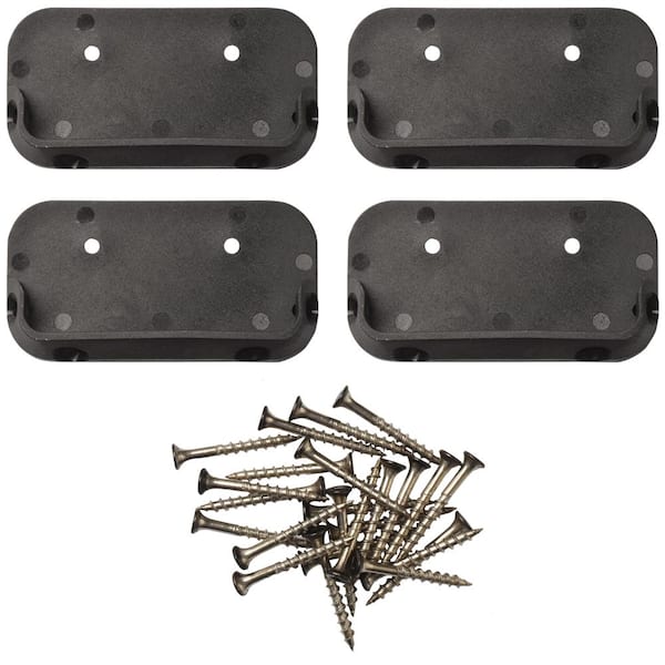 Unbranded Black Horizontal Rail Bracket (4-Pack)