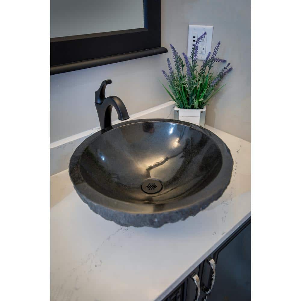 Eden Black and Gray Stone Circular Bathroom Sink