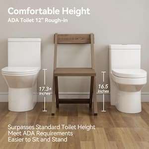 1-piece 1.1/1.6GPF Powerful Dual Flush Elongated Toilet in White with Seat Included, ADA Chair Height, Map Flush 1000g