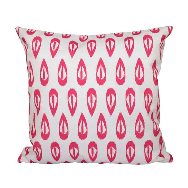 Unbranded Ikat Tears Pink Geometric 16 in. x 16 in. Throw Pillow