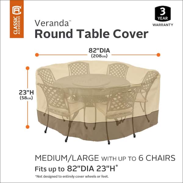 Classic Accessories Veranda Medium, Classic Accessories Veranda Round Patio Table And Chair Set Cover