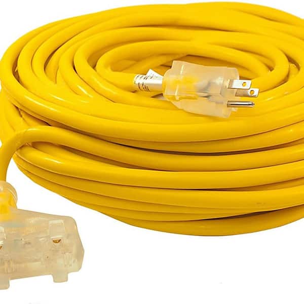 Southwire ExtCord, 12/3 SJTW 25 ft. Yellow TriTap LE