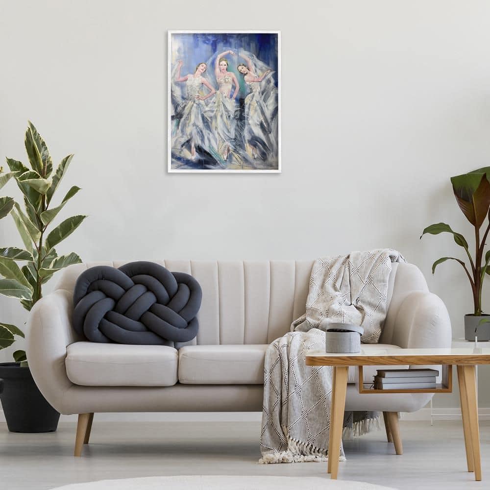 Fashionable Dancer Trio by Lucille Lee White Framed People Giclee Art Print 30 in. x 24 in. price history on PriceWatchPro