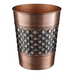 Handcrafted Geometric Metal Wastebasket (Copper Finish)