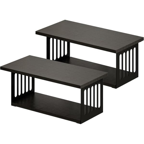 Unbranded 7.9 in. W x 15.8 in. D Black Floating Shelves Decorative Wall Shelf (Set of 2)