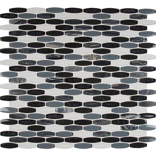 MSI Haley Gris 12 in. x 12 in. x 8mm Glass Stone Mesh-Mounted Mosaic Tile (10 sq. ft. / case)