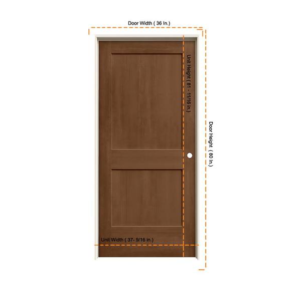 JELD-WEN 36 in. x 80 in. Monroe Hazelnut Stain Left-Hand Molded