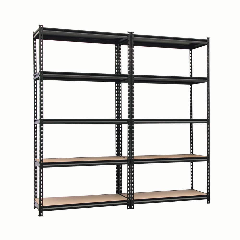King's Rack 72" Black Metal Boltless Storage Shelving Unit