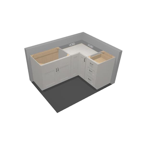 Hampton Base Kitchen Cabinets in Medium Oak - Kitchen - The Home Depot