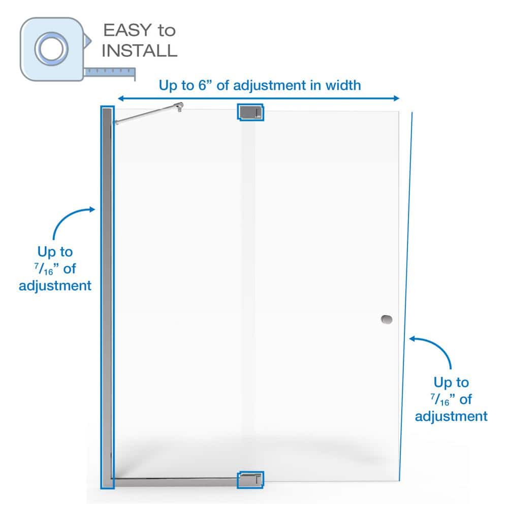 Cantour 76" Frameless Shower Door with Oil Rubbed Bronze Finish