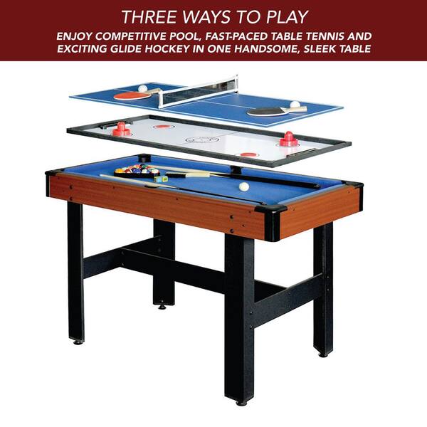 Source 4 in 1 multi functional game table with rotating billiard pool air  hockey table with table tennis on m.