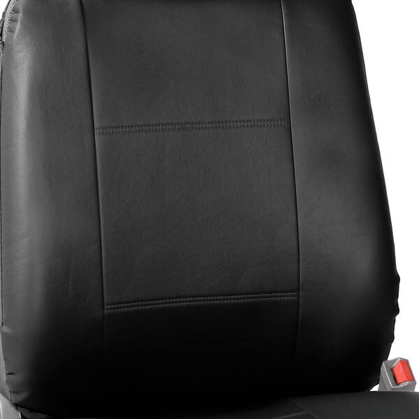 FH Group PU Leather 47 in. x 23 in. x 1 in. Full Set Seat Covers, Black